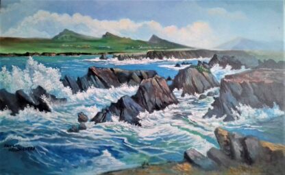 This original artwork depicts the Three Sisters, a famous landmark in Dingle, County Kerry.